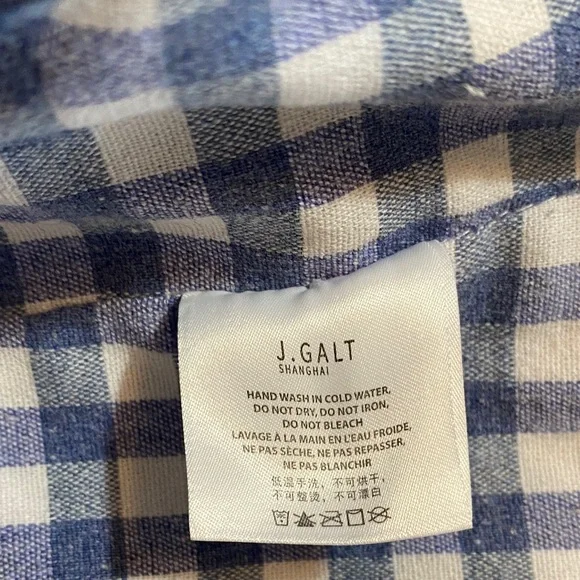 Brandy Melville Blue and White Gingham Crop Top One Size {373} - Picture 9 of 10